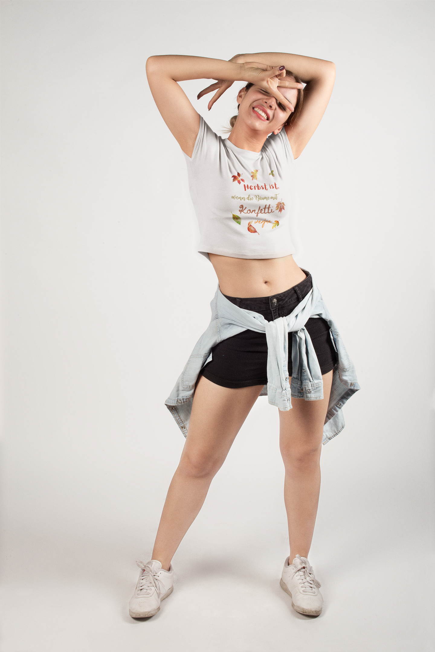 Ladies Cropped Tee - Herbstkonfetti