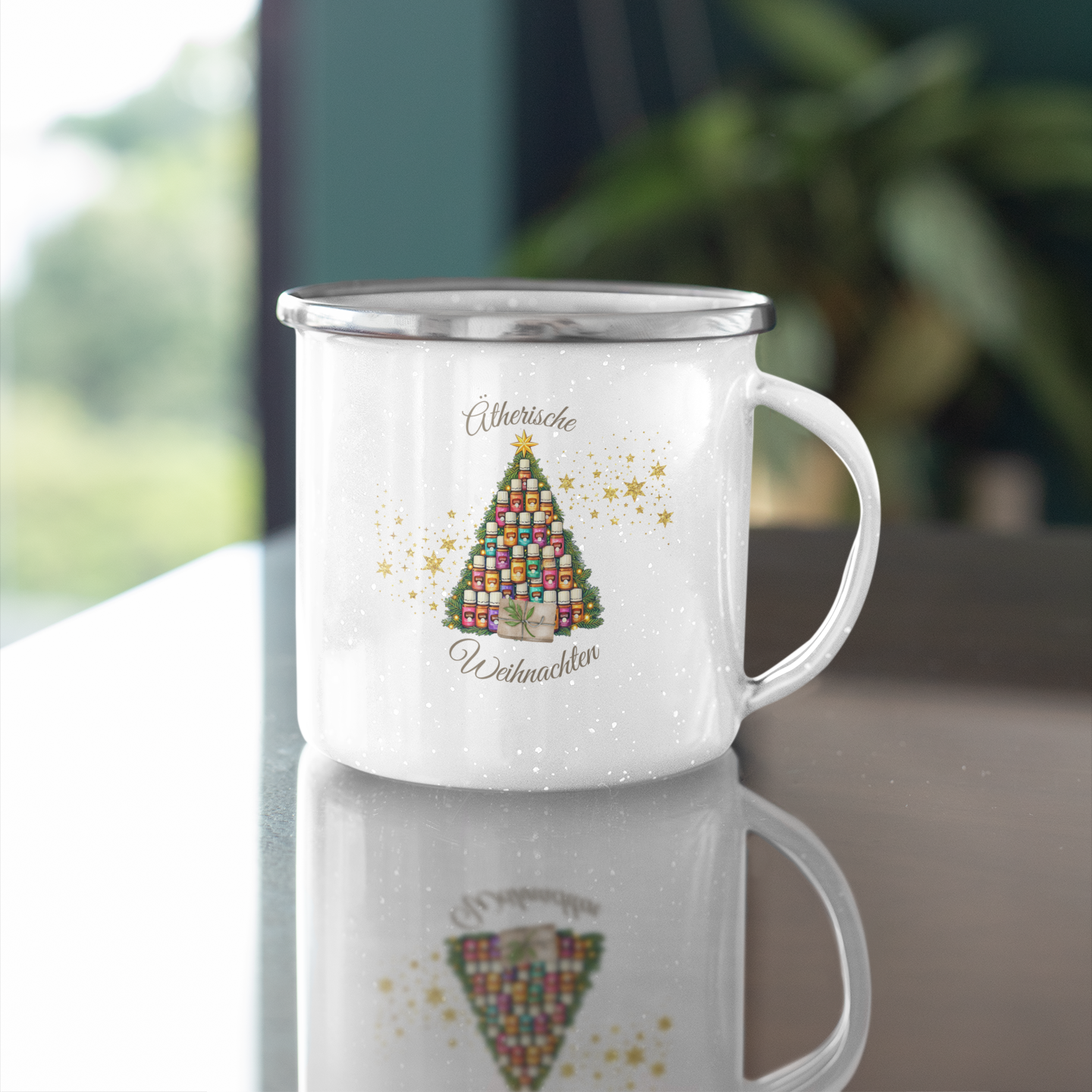 Emaille Tasse - Ätherische Weihnachten